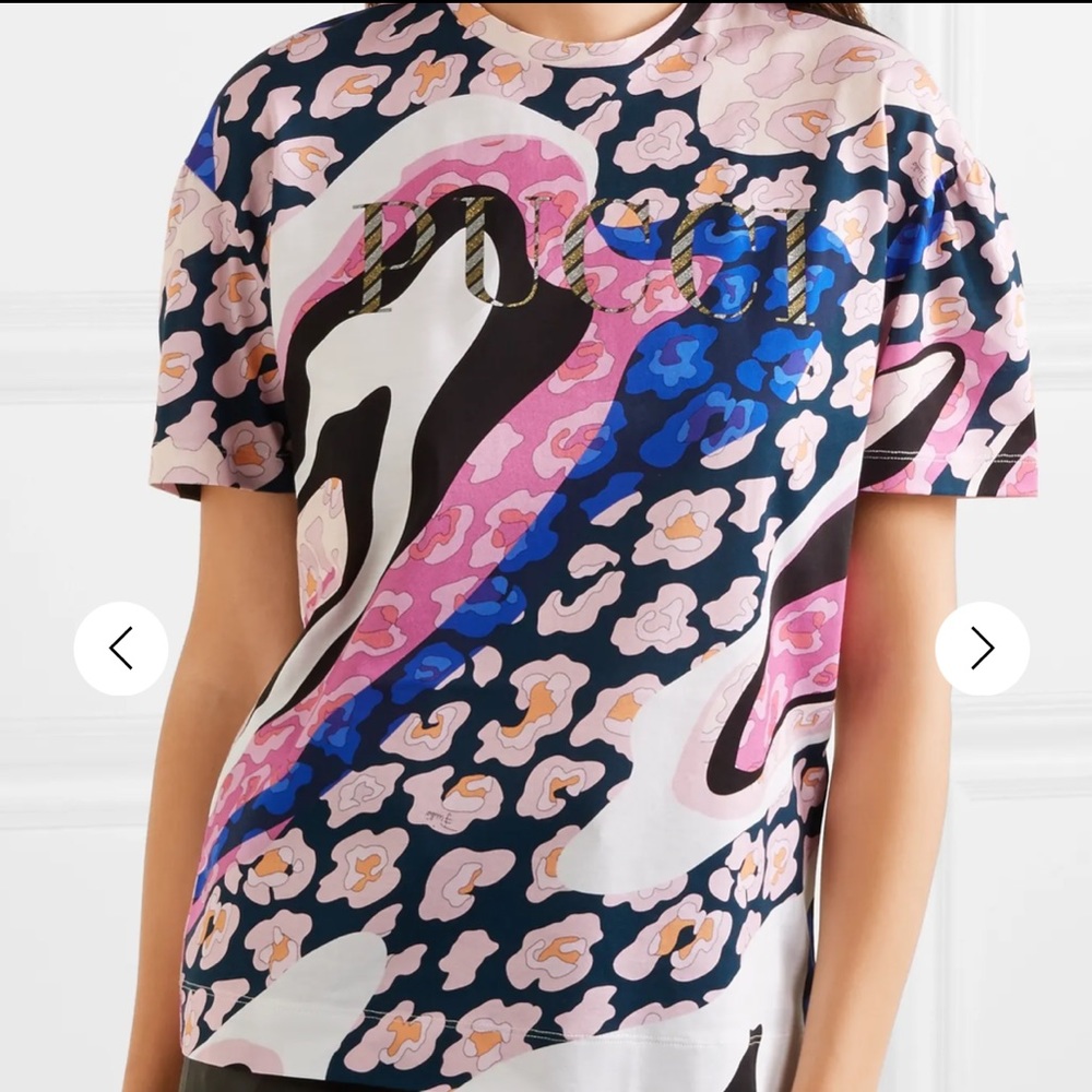 Emilio Pucci Glittered printed cotton-jersey Tee